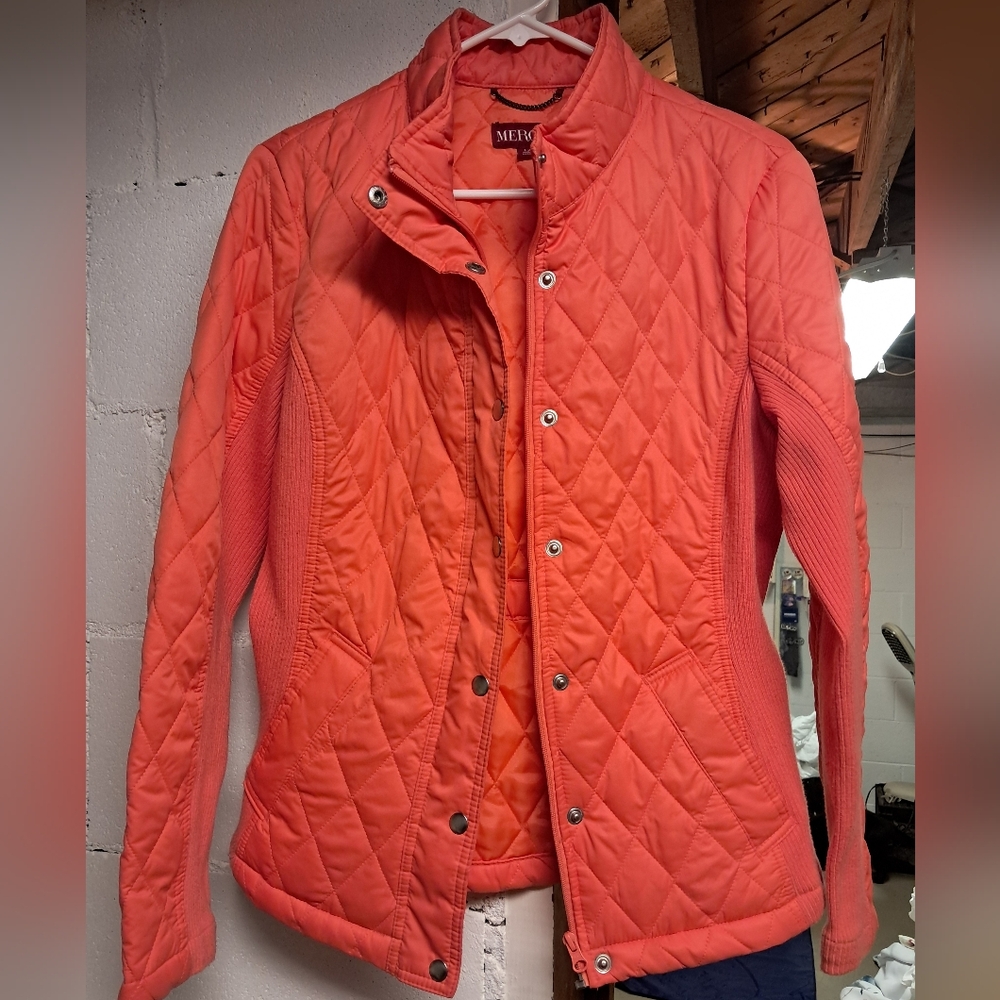 .Merona Women's Quilted Puffer Jacket - Bright Coral